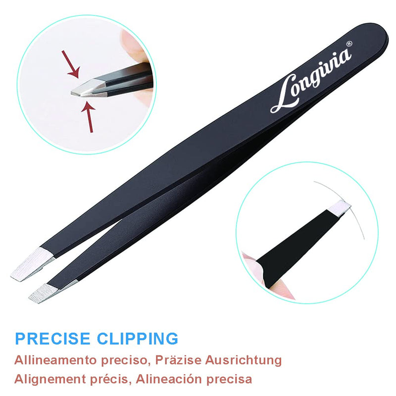 Longivia Slanted Tweezers For Eyebrow Plucking Professional Made Of High-Quality Stainless Steel Precision Pliers For Eyebrow Plucking And Hair Removal Tweezers Pincette Eyelashes Plucking Tweezers - NewNest Australia