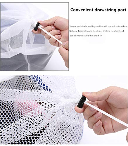 NewNest Australia - Mesh Laundry Bag with Drawstring,19.6×27.5 inch Large Laundry Bags Drawstring Bra Underwear Products Laundry Bags Baskets Mesh Bag Household Cleaning Tools Accessories Laundry Wash Care (white A) White a 