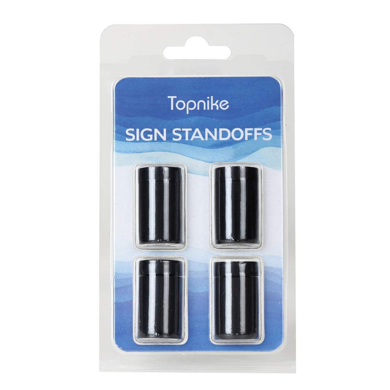 TOPNIKE Sign Standoff 3/4"x 1", Store Sign Holders Screws, Black Aluminum, for Acrylic, Glass, PVC, Glass Panel, Wood with 2 pcs Spacers, Pack of 4 - NewNest Australia