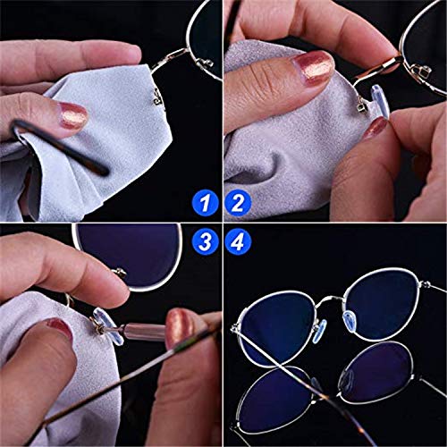 Nose Pads Glasses Repair Set, 10 Pairs Air Chamber Nose Pads Silicone Screw Glasses Nose Pads Non-Slip Glasses Nose Pads Soft Silicone With Screws Tweezers And Cleaning Cloth - NewNest Australia