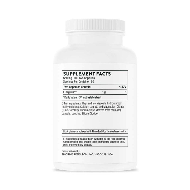 Thorne Research - Perfusia-SR - Sustained-Release L-Arginine to Support Heart Health, Nitric Oxide Production, and Optimal Blood Flow - 120 Capsules - NewNest Australia