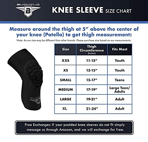 Bucwild Sports Compression Knee Pads for Basketball Volleyball Wrestling - Youth/Kids & Adult Sizes Royal Blue Medium - NewNest Australia
