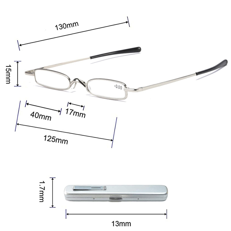 MMOWW Pack of 3 Mini Metal Reading Glasses Women Men Spring Hinge Classic Small Narrow Lightweight Reading Aid Visual Aid Glasses with Case (Black+Gold+Silver,+1.5) Black+Gold+Silver 1.5 x - NewNest Australia