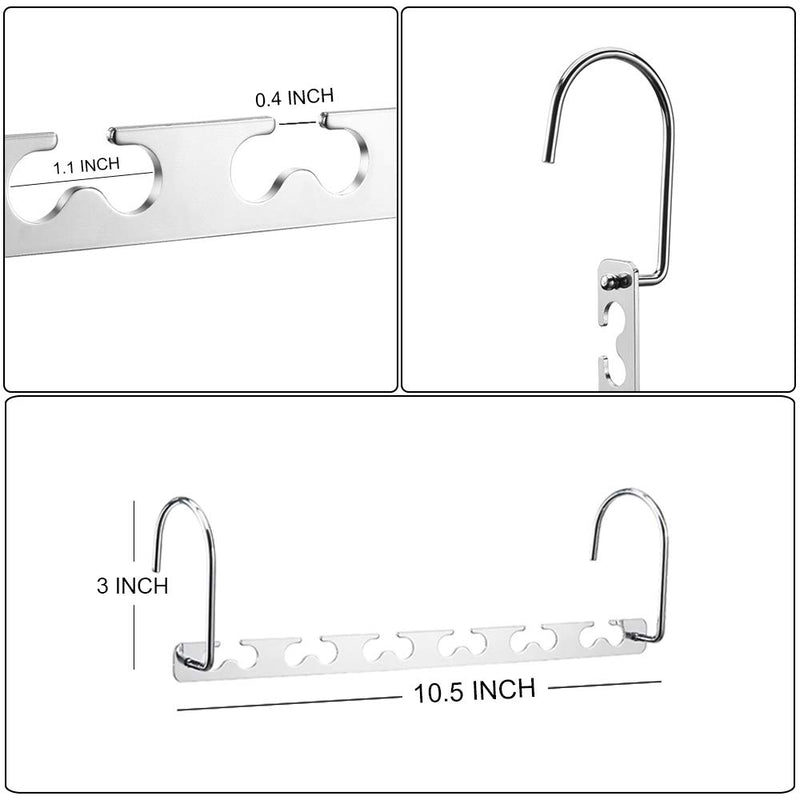 NewNest Australia - Meetu Space Saving Hangers Metal Clothes Hangers 6X2 Slots Magic Hanger Cascading Hanger Updated Hook Design Closet Organizer Hanger (Pack of 4) 