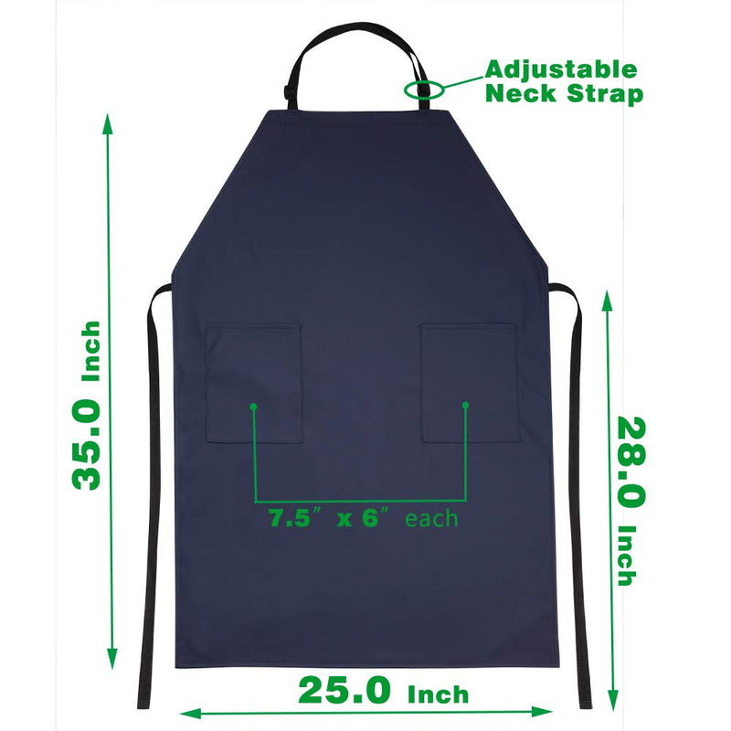 Waterproof Rubber Vinyl Apron W/ 2 Pockets - Lab Apron for DishWashing,Grooming Blue - NewNest Australia