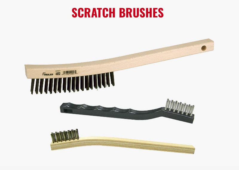 Weiler 44119 0.006" Wire Size, 5" Brush Length, 10" X 1-1/8" Block Size, 4 x 18 No. Of Rows, Brass Bristles, Hardwood Block, Plater's Scratch Brush, Made in the USA 10" x 1-1/8" .006 Brass Wire - NewNest Australia
