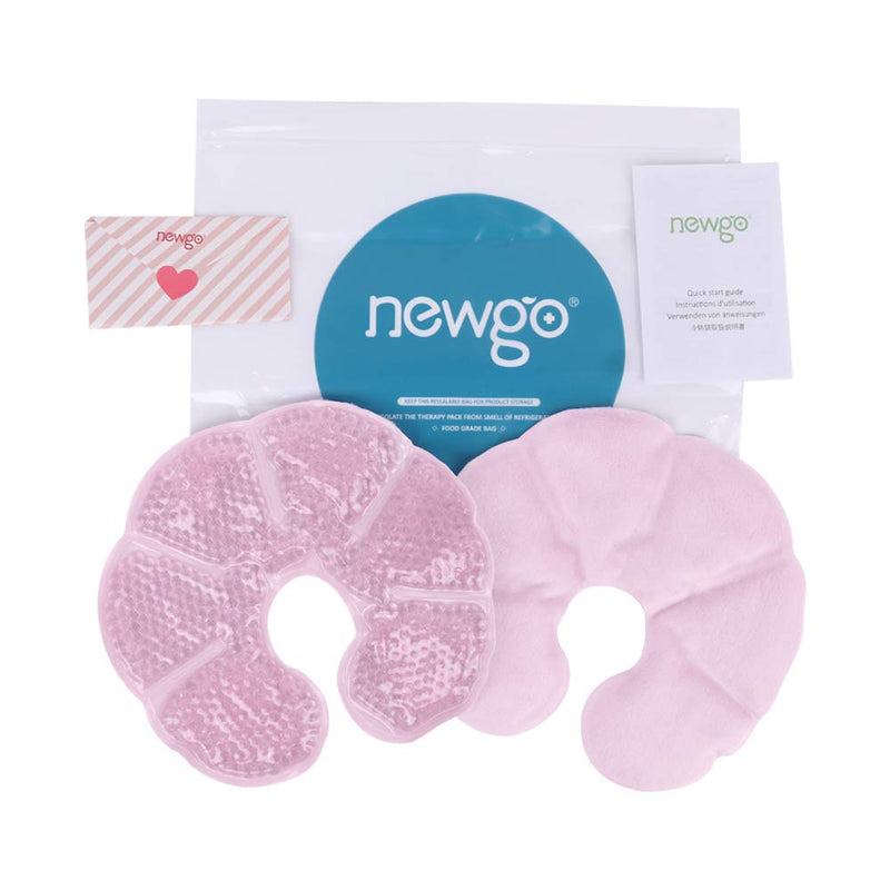 NEWGO®Breast Ice Pack Breastfeeding Gel Pads, 3 in 1 Breast Therapy Ice Pack for Breastfeeding, Nursing Pain Relief, Sore Nipples Mastitis Relief - 2pcs Pink - NewNest Australia