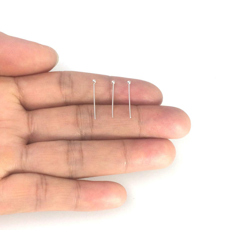 20pcs Authentic 925 Sterling Silver Head Pin Round Ball Pins 18mm (0.7 inch) For Jewelry Beading Threading Making (Wire 0.6mm/22 Gauge/0.024 Inch) SS424 20 - NewNest Australia
