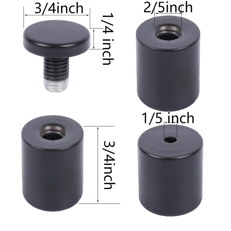 Osring 3/4 x 1 Inch Sign Standoffs Hardware 16 Pack, Stainless Steel Screw Standoffs Wall Mounting Signage Holder for Acrylic Board, Glass Panel and Plexiglass Picture, Black 3/4"x1" - NewNest Australia