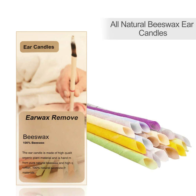 Natural Ear Candles, Beeswax Candle Cones, Fragrance Organic Plant Material, Hollow Cone Candles, Pack Of 16 (8 Colors), Hollow Cone Candles With 8 Protective Discs - NewNest Australia