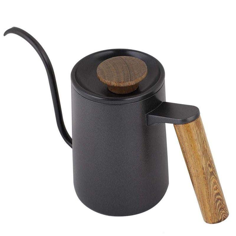 Fdit 600 ml Fashion Stainless Steel Handle Drip Coffee Pot Long Gooseneck Spout Kettle Reusable Packaging Socialme-EU (Black) Black - NewNest Australia