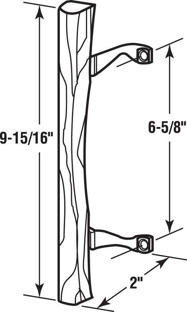 Prime-Line C 1192 Sliding Door Pull, 6-5/8 Inch Hole Centers, Hardwood Handle, Black-Painted Diecast Brackets, Pack of 1 - NewNest Australia