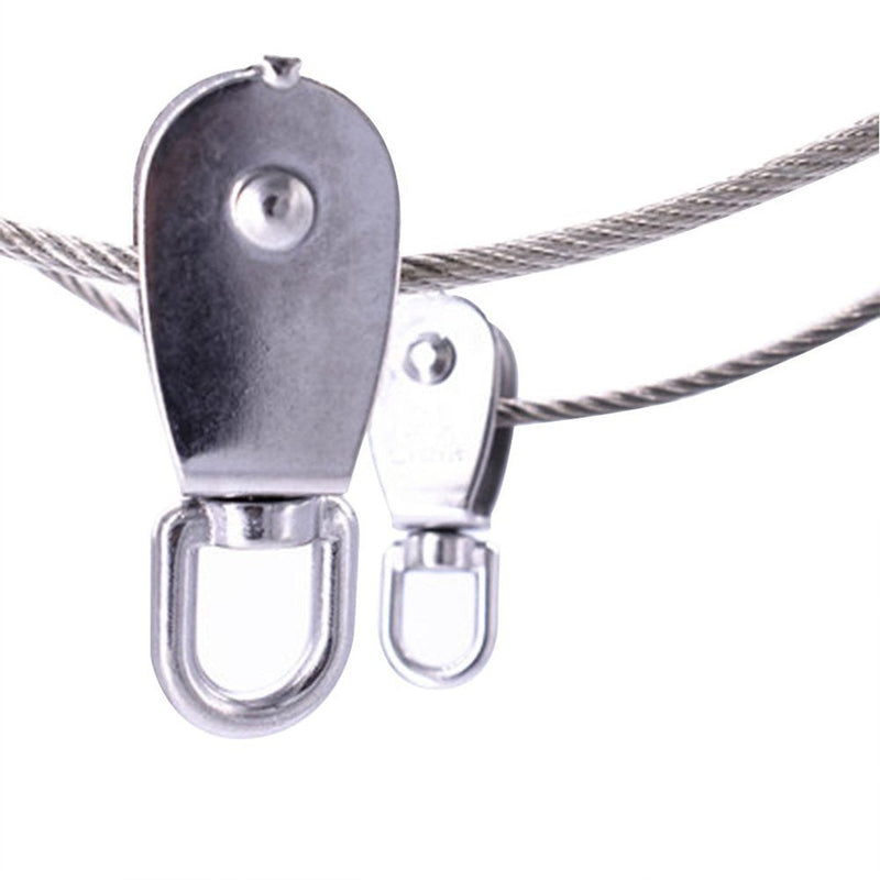 4Pcs M25 Single Pulley Block, Creatiee 304 Stainless Steel Pulley Roller, Crane Swivel Hook Smooth Wire Rope Cable Loading 150 kg - NewNest Australia