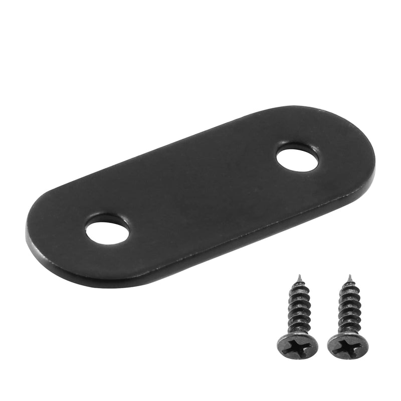 Rierdge 24 Sets 1.5 Inch Stainless Steel Flat Plate Straight Bracket Flat Metal Brace Bracket, 40mm Metal Brackets Mending Repair Plate Brace with Screws for Wood Straight Brace (Black) 1.5"-40mm - NewNest Australia