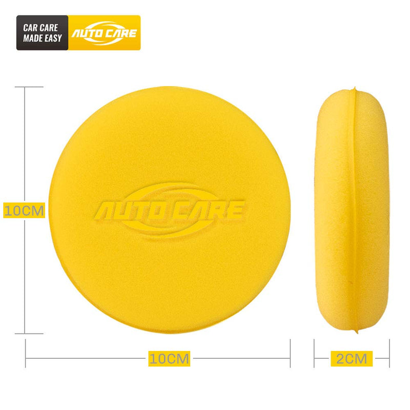 Autocare Car Wax Applicator/Round Shaped Sponge/Cars Wax Applicator Foam Sponge Ultra-Soft Cleaning Tool,(Yellow, 4" Diameter, Pack of 6) - NewNest Australia