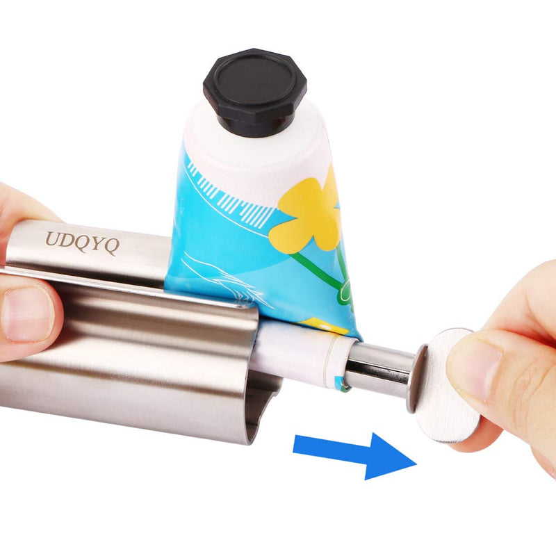 Udqyq Tube Squeezer Tube Press, Pack Of 3 Toothpaste Squeezer Stainless Steel Save Toothpaste Total Squeeze Out Empty Tubes Stainless Steel Toothpaste Seat Holder With Stand Function (Silver) - NewNest Australia