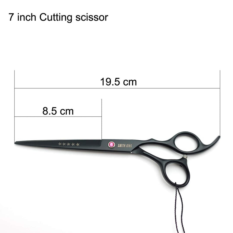7.0 inch hair scissors set hair cutting scissors & thinning scissors with razor combs in 1 set (black). - NewNest Australia