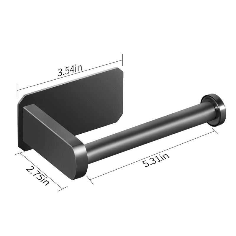 Toilet Paper Holder Self Adhesive - VAEHOLD Kitchen Washroom Adhesive Toilet Roll Holder No Drilling for Bathroom Stick on Wall Stainless Steel Brushed - Black - NewNest Australia