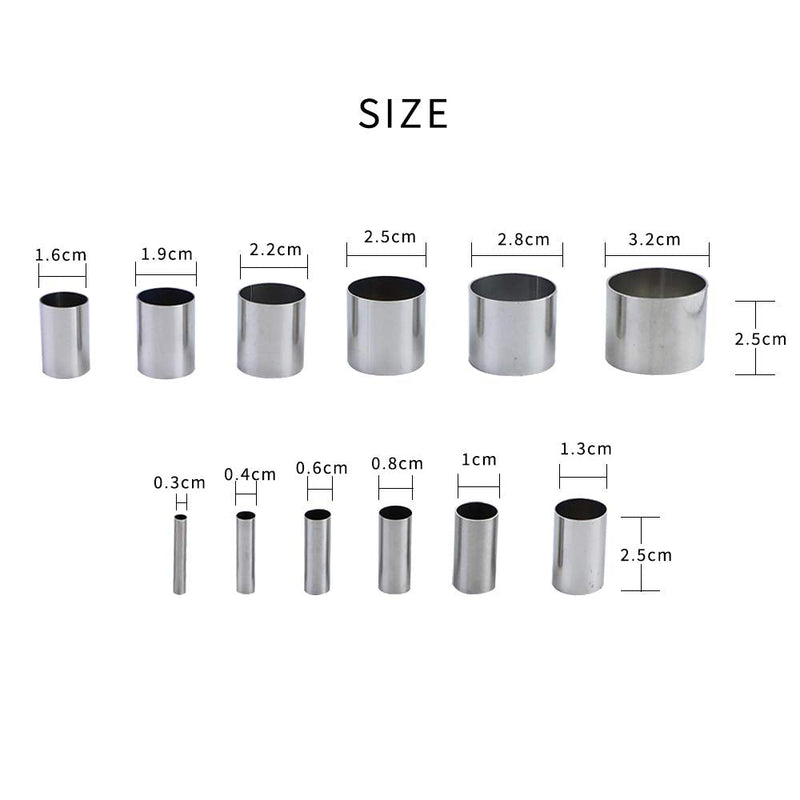 Fireboomoon 12 PCS Hole Hollow Punch Cutter Set with Storage Case,Stainless Steel Round Circle Ring Clay Cutters Ceramics Dotting Baking Indentation Mold Tools for Polymer Clay Pottery Handmade Craft - NewNest Australia