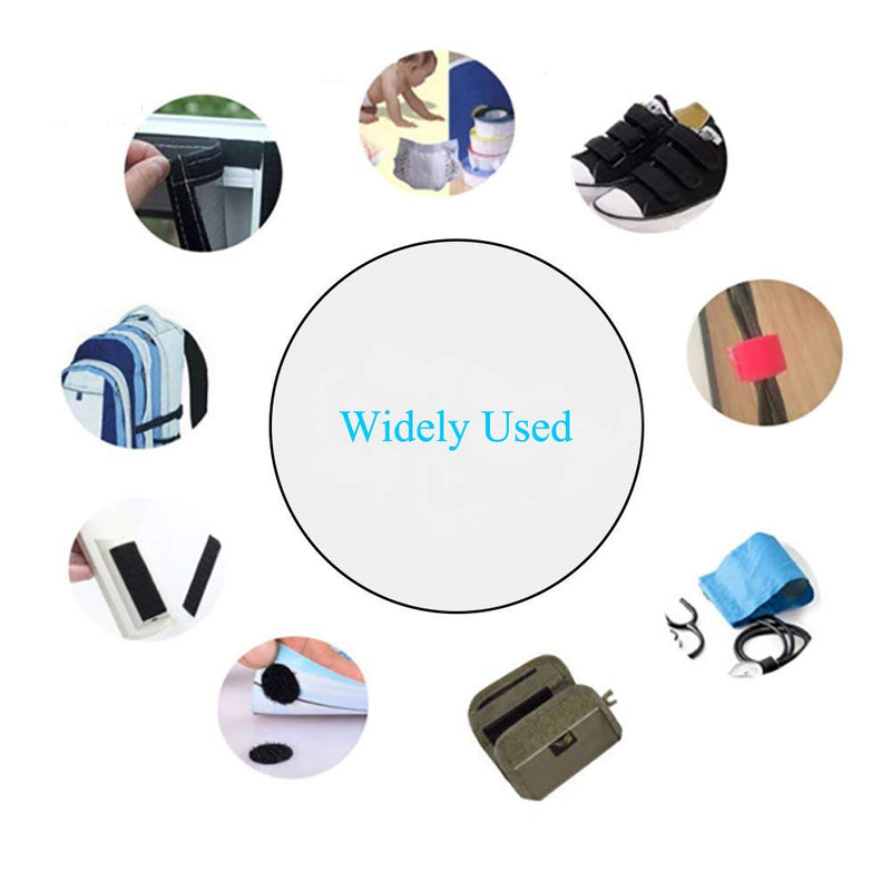 Vkey 50mm(2") Width 5 Meters Sew-On Hook and Loop Fastener Tape Tape Nylon Strips Fabric Non-Adhesive Back Black 5CM*5M - NewNest Australia