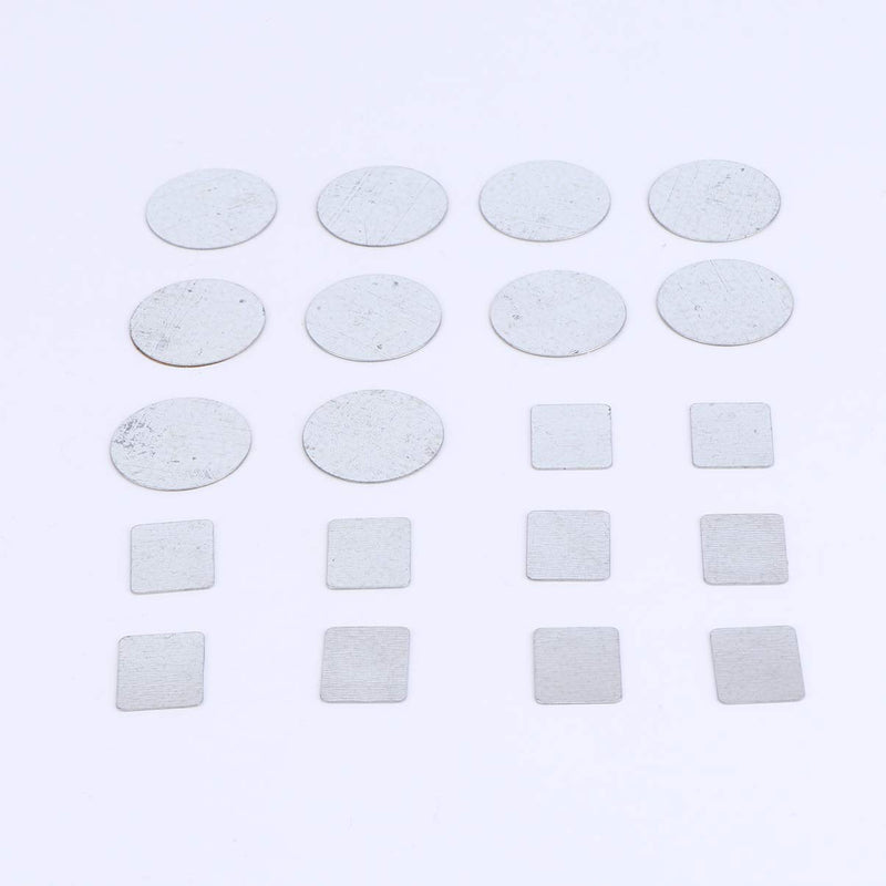 Lurrose 20pcs Iron Adhesive Metal Stickers for Magnetic Makeup Palette (Square Round) - NewNest Australia