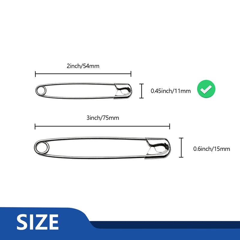 ZIPCCI 2 inch Safety Pins Heavy Duty - 200 Pcs Large Safety Pins - Safety Pins - Heavy Duty - NewNest Australia