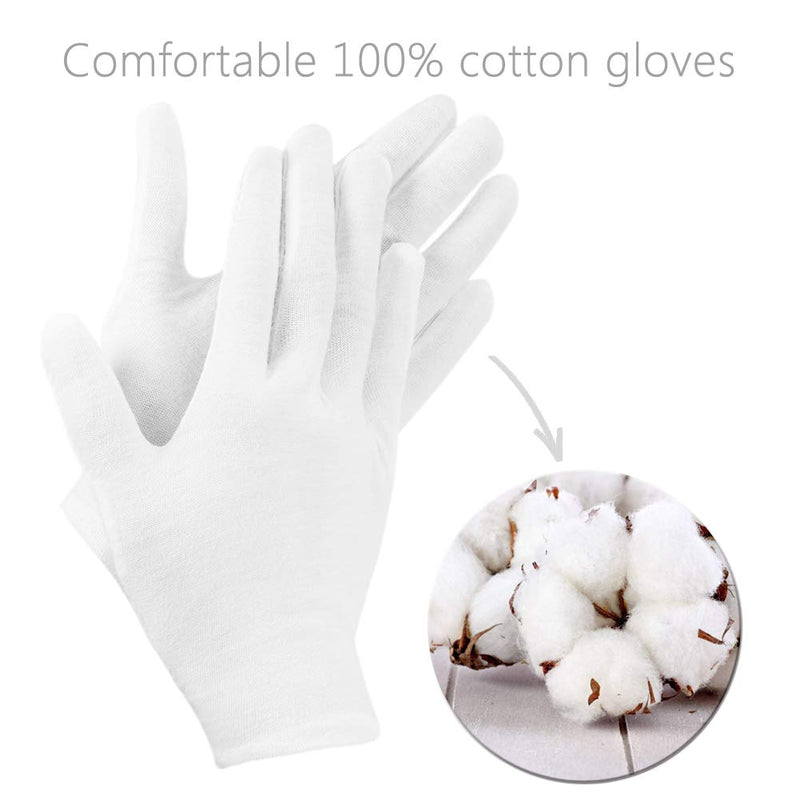 White Cotton Gloves,12Pairs BESTZY Soft Lightweight Work Gloves for Coin Jewelry Health Daily Work Gloves For Men Women(Medium) White Glove 2 - NewNest Australia