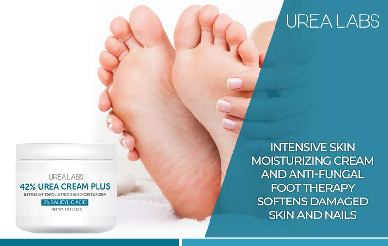 UREA LABS 42% Urea Cream Plus w/ 2% Salicylic Acid, 150mL Highest Potency Intensive Exfoliating Foot Cream Corn & Callus Remover Anti-fungal Skin Moisturizer to Soften Calluses, Damaged Skin & Nails - NewNest Australia