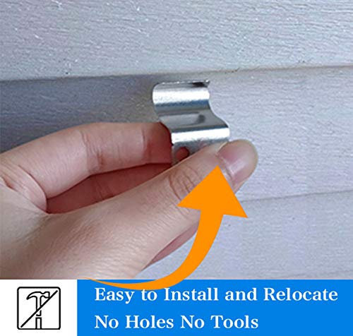 NewNest Australia - No-Hole Vinyl Siding Hooks - Heavy Duty Stainless Steel No-Hole Hanger Easy and Quick Solution to Hanging Decorative Items on Your Vinyl Siding for Event & Holiday Decoration(10 Pack) 