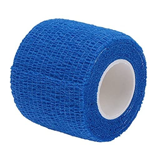 QiGui 8 Rolls Self-Adhesive Cohesive Bandage Adhesive Bandage Fixing Bandage Elastic Bandage Plaster Bandage for Fingers, Hands, Toes and Feet 5cm x 4.5m (Blue) Blue - NewNest Australia