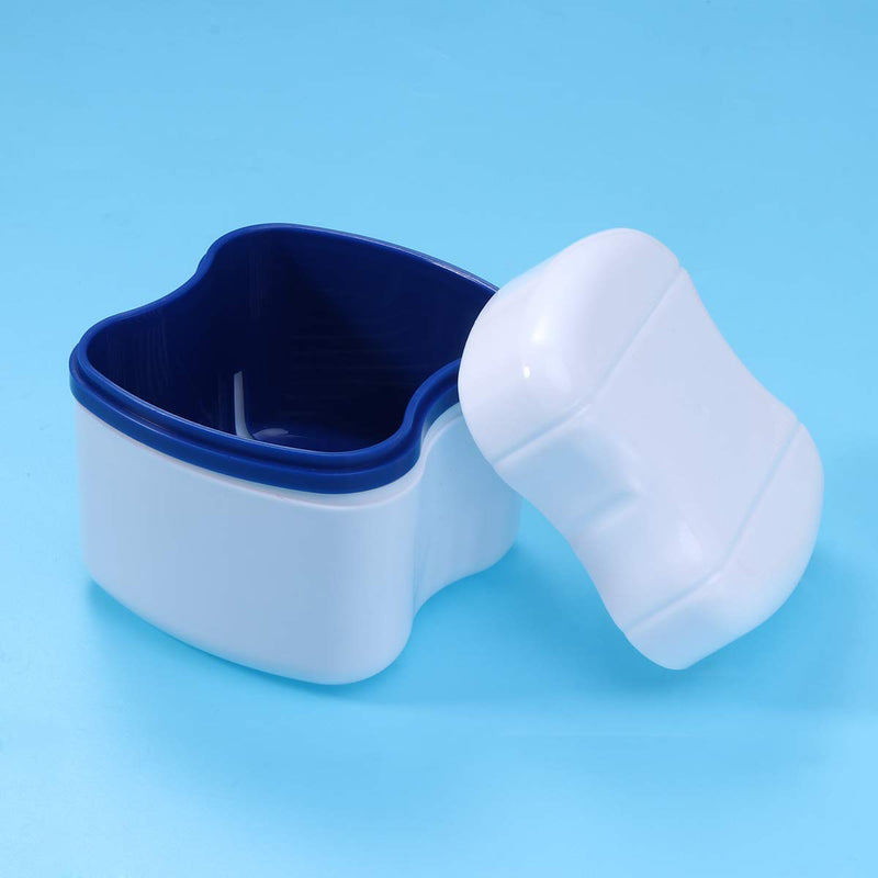 Healifty Denture Box Orthodontic Prosthesis Teeth Storage Box with Hanging Net (Blue) - NewNest Australia