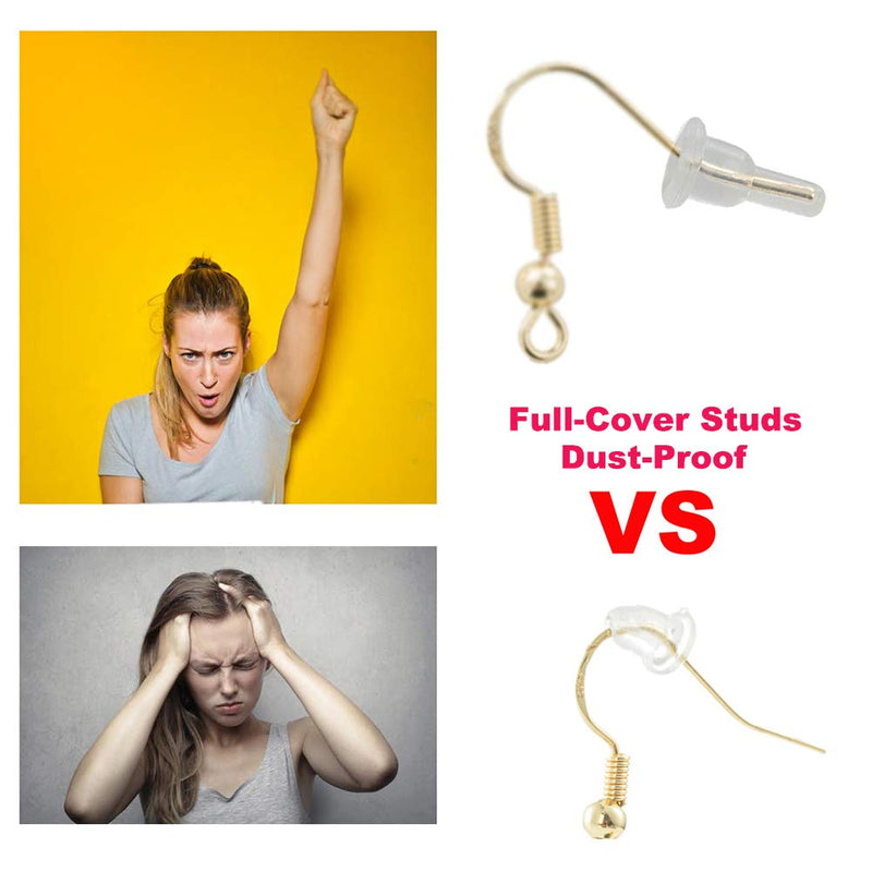 Clear Silicone Earring Backs - 150 Pcs / 75 Pairs Hypoallergenic Secure Push-Back Earring Stoppers for Stud Earrings, 10x6mm Full-Cover Studs Dust-Proof - NewNest Australia