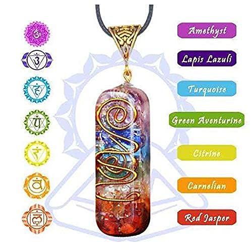 DEEPOW ANLACOCN Healing 7 Chakra Necklace with Rainbow Crystals Orgone Energy Generator for Balancing 7 Chakras, Meditation Yoga Spiritual Jewelry - NewNest Australia