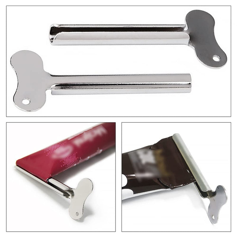 4 Pcs Metal Tube Toothpaste Squeezer Key Stainless Steel Toothpaste Tube Silver Key Dispenser Tube Squeezer Roller for Toothpaste Cosmetic Oil Cream Paint Squeezer - NewNest Australia