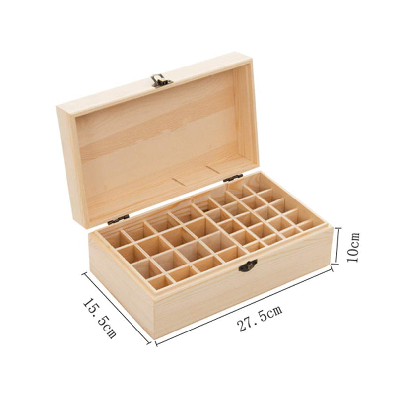 Beunyow 36 Holes Portable Wooden Aromatherapy Gift Box Essential Oils Bottles Box Storage Case Box - Suitable For Nail Polish, Fragrance Oils, Essential Oil, Stain And Lipstick - NewNest Australia