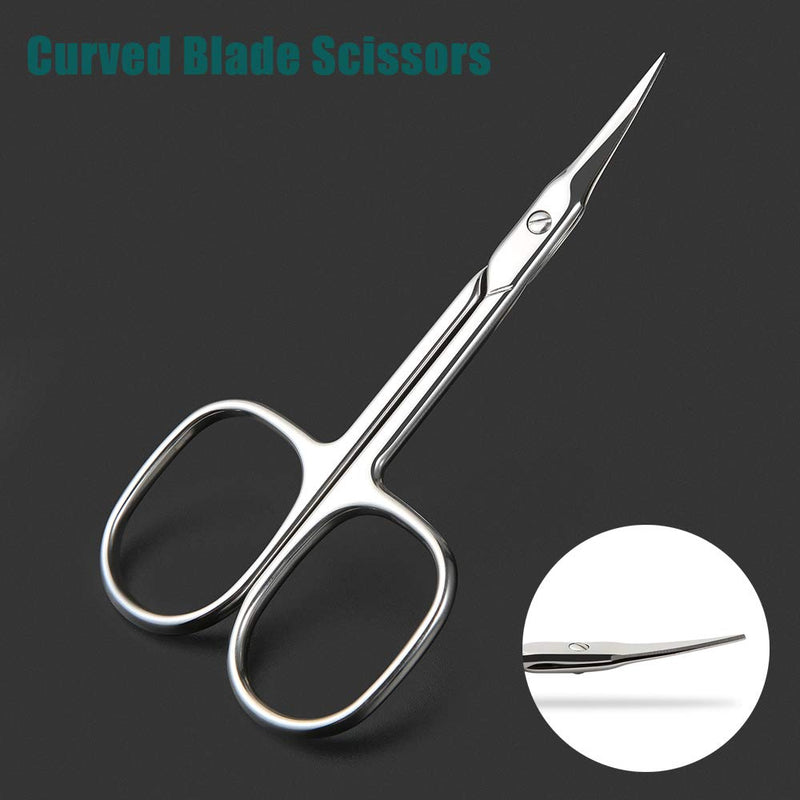 BEZOX 2pcs Scissors Set - Sharp Nail Scissors, Cuticle Scissor, Eyebrow Grooming Scissors, Cuticle Cutters, Beard Trimming Scissors, Hair Cutting Scissors Professional for Women or Men Silver - NewNest Australia