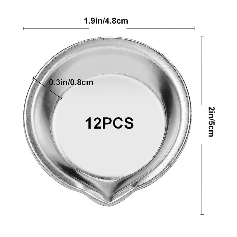 12pcs Makeup Palette Stainless Steel Small Round Paint Tray Artist Watercolours Paint Mixing Palette Tray - NewNest Australia