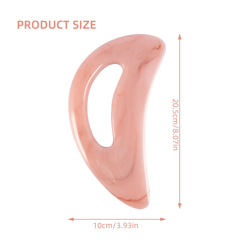 Gua Sha Massager with Handle Gua Sha Stone Facial Treatment Tool for Spa Acupuncture Therapy on Face, Back Full Body Massage (Pink) - NewNest Australia