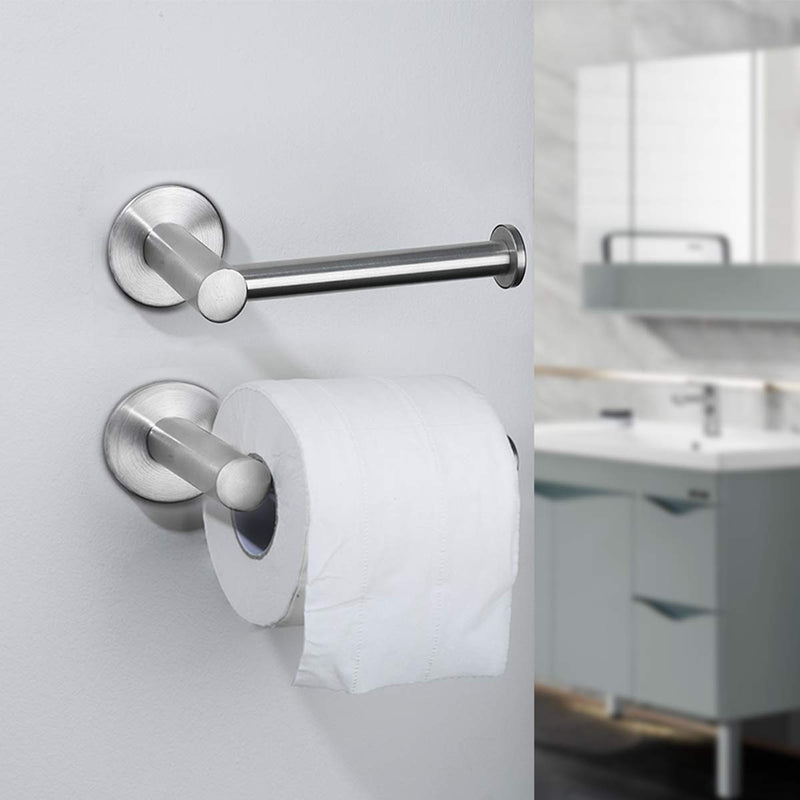 Toilet Paper Holder SUS304 Self Adhesive Toilet Roll Holder no Drilling for Bathroom Kitchen Washroom Stick on Wall Stainless Steel Brushed - NewNest Australia