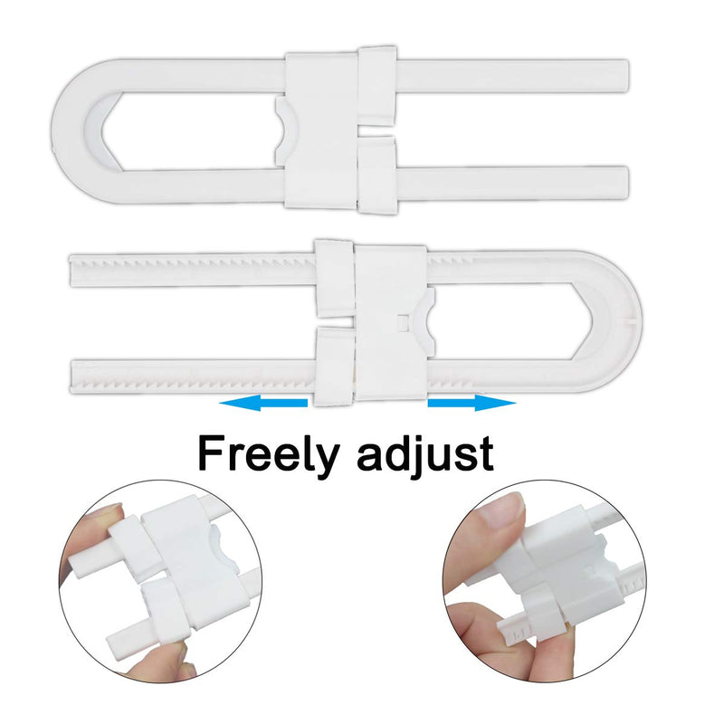 Child Proof Sliding Cabinet Lock - Baby Safety U Shaped Latch for Cupboard Doors Knobs and Handles (10 Pack) 10 Pack - NewNest Australia