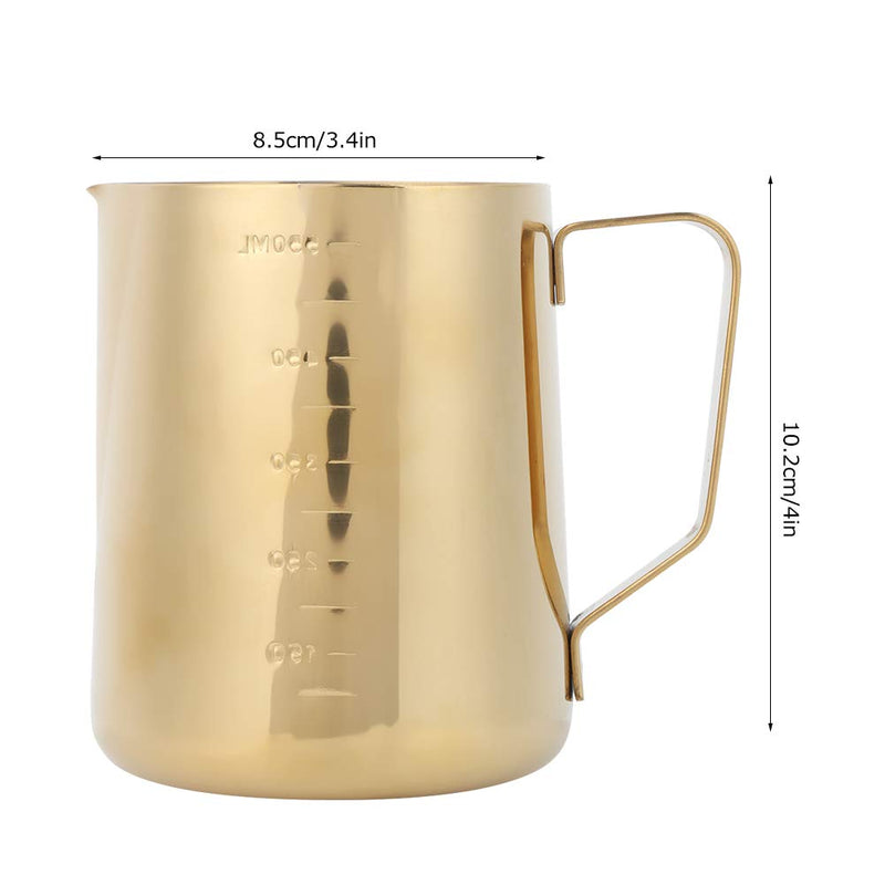 Christmas Carnival Frothing Pitcher - Milk Steaming Pitchers - Gold Stainless Steel Coffee Milk Frothing Cup Pitcher Jug with Scale for Home Coffee Latte Art Use(600ML) 600ML - NewNest Australia