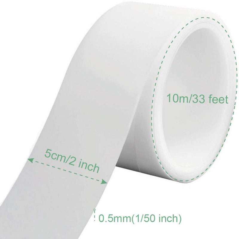 White Caulk Strip, 2 Inch x 33 Feet Self Adhesive Caulk Tape Caulking Sealing Tape for Kitchen Countertop Sink Bathtub Bathroom Shower Toilet and Floor Wall Edge Protector 49/25 Inch Width x 33 Feet Length White - NewNest Australia