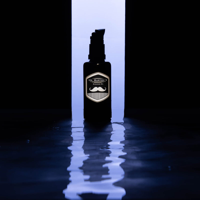 Mr. Burton's Shaving Oil Made in Germany - 50ml shaving oil for gentle traditional shaving prevents skin irritation, nourishes with argan oil, fragrance-free - NewNest Australia