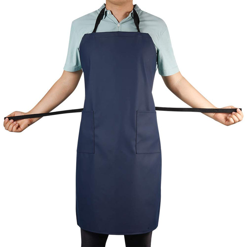Waterproof Rubber Vinyl Apron W/ 2 Pockets - Lab Apron for DishWashing,Grooming Blue - NewNest Australia