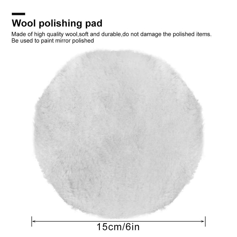 TONGTU 7 Pcs 6 Inch Wool Pads Polishing Buffing Wheel for Drill Buffer Wheel Polishing Pads Wool Polishing Pads Kits with M14 Drill Adapter - NewNest Australia