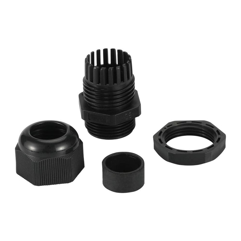MAKERELE 45PCS Cable Gland Kit Plastic Waterproof Adjustable 3-15mm Cable Glands Joints,Black Black Cable gland kit - NewNest Australia