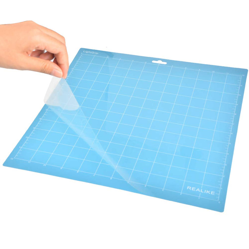 REALIKE 12x12 Lightgrip Cutting Mat for Cricut Maker 3/Maker/Explore 3/Air 2/Air/One(3 Mats), Gridded Adhesive Non-Slip Cut Mat for Crafts, Quilting, Sewing and All Arts Blue for Cricut 12*12 (3 Mats) - NewNest Australia