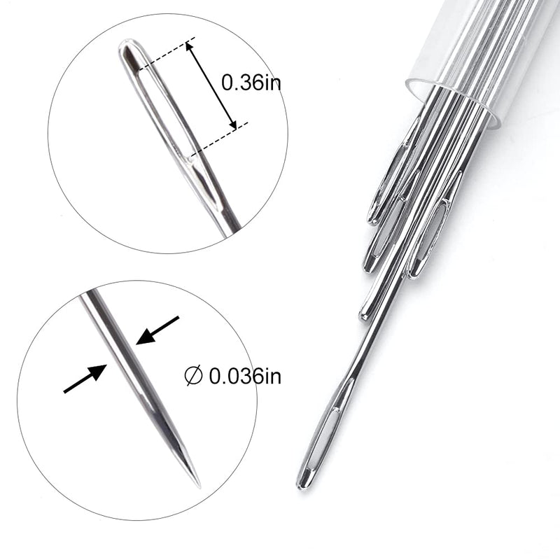 5 PCS Long Sewing Needles - 5 Size Large Eye Stitching Needles with Needle Storage Tube, 3.5inch to 6.8inch Hand Sewing Needles for Sewing Act Crafts, Upholster 5 PCS - NewNest Australia