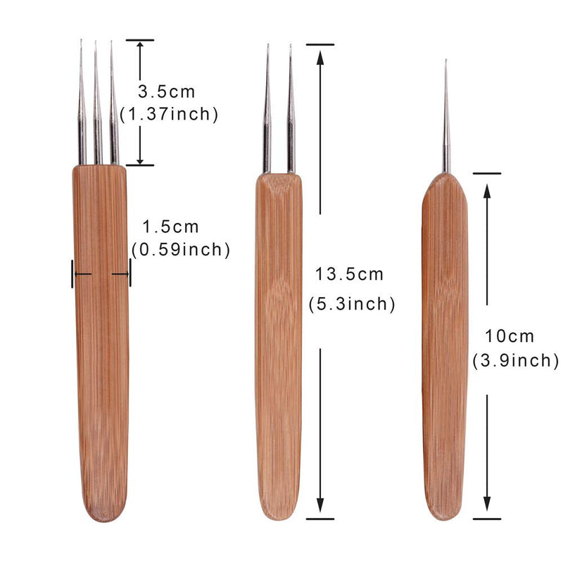 3pcs/Set Dreadlock Crochet Hook for Hair Dreadlock Needle Tool for Braid Craft Dread Locks Crochet Needles 0.75mm (1 Hook, 2 Hooks,3 Hooks) - NewNest Australia