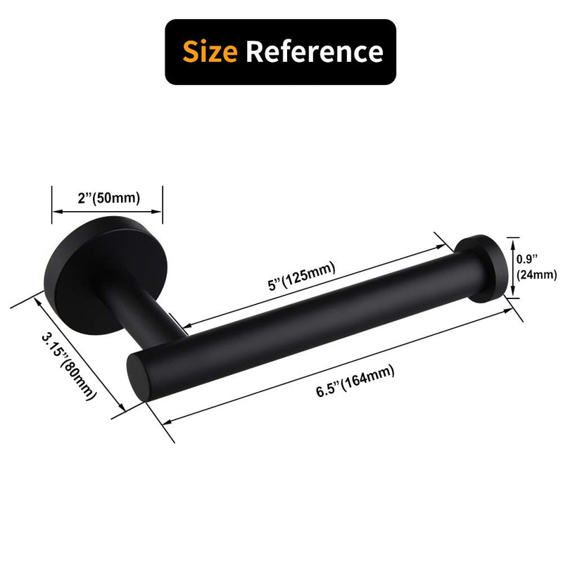 Matte Black SUS 304 Stainless Steel Toilet Paper Holder Black Wall Mounted Toilet Tissue Roll Holder for Bathroom - NewNest Australia